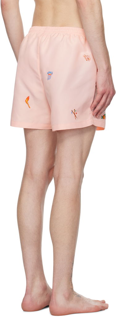 Badetøj Casablanca Casablanca Embroidered Motif Swim Shorts Lyserød | MPS25-TR-032-01, 2