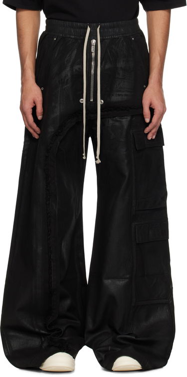 Cargo bukser Rick Owens Rick Owens DRKSHDW Hollywood Imbalanced Double Cargo Jumbo Belas Denim Cargo Pants Sort | DU01E3375 DCF, 0