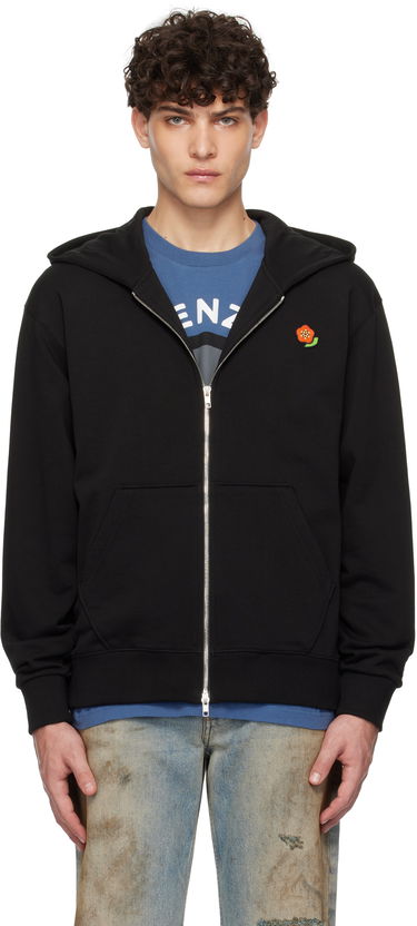 Sweatshirt KENZO Pop Embroidered Black Zip Hoodie Sort | FF55SW2664MF, 0