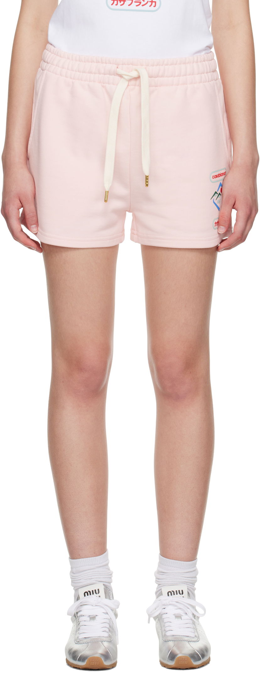 Shorts Casablanca Casablanca Montagne Sportif Shorts Lyserød | WPF25-JTR-186-04