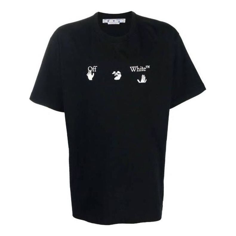 T-shirt Off-White Off-White Hands Tee Sort | OMAA038C99JER0071001