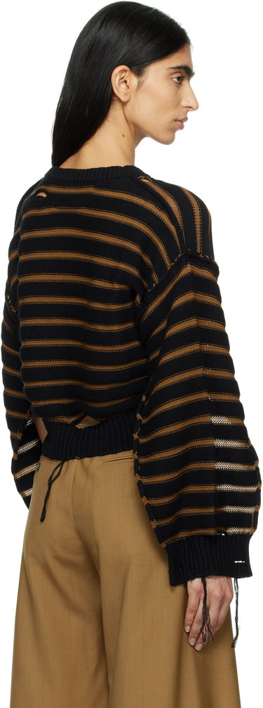 Sweater Maison Margiela MM6 Maison Margiela Striped Distressed Crewneck Sweater Flerfarvet | S52HL0042 M13080, 2