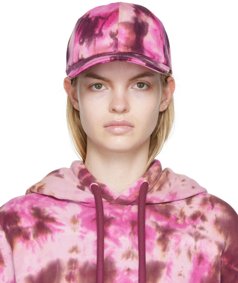 Kasket AMI Tie Dye Logo Baseball Cap Lyserød | UCP222.631