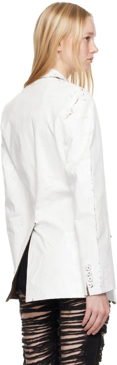 Jakke Maison Margiela MM6 Maison Margiela Hand-Coated Blazer Hvid | S62BN0110 M35437, 2