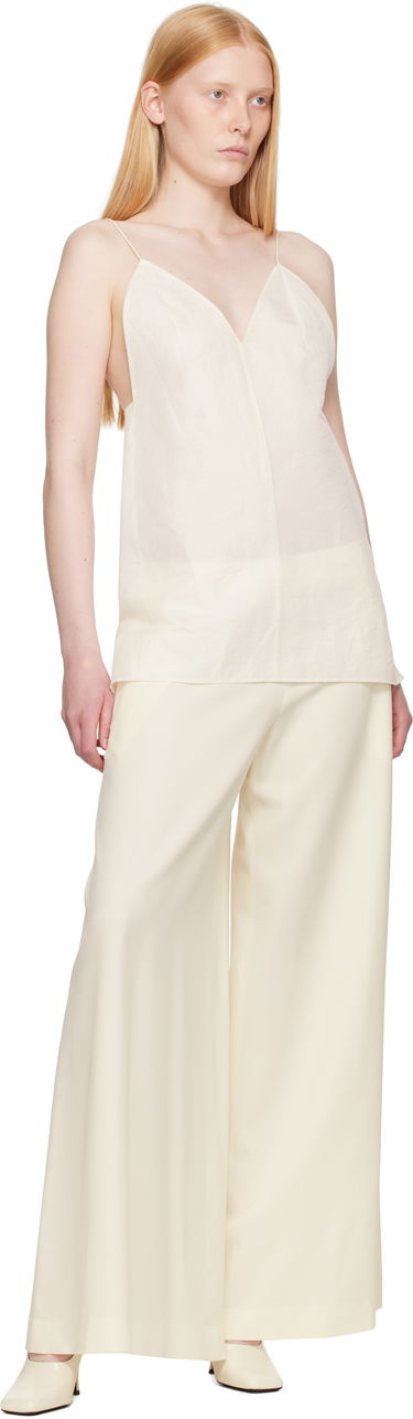 Tanktop Khaite Khaite Talsie Linen Cami Top Hvid | 2396385, 3