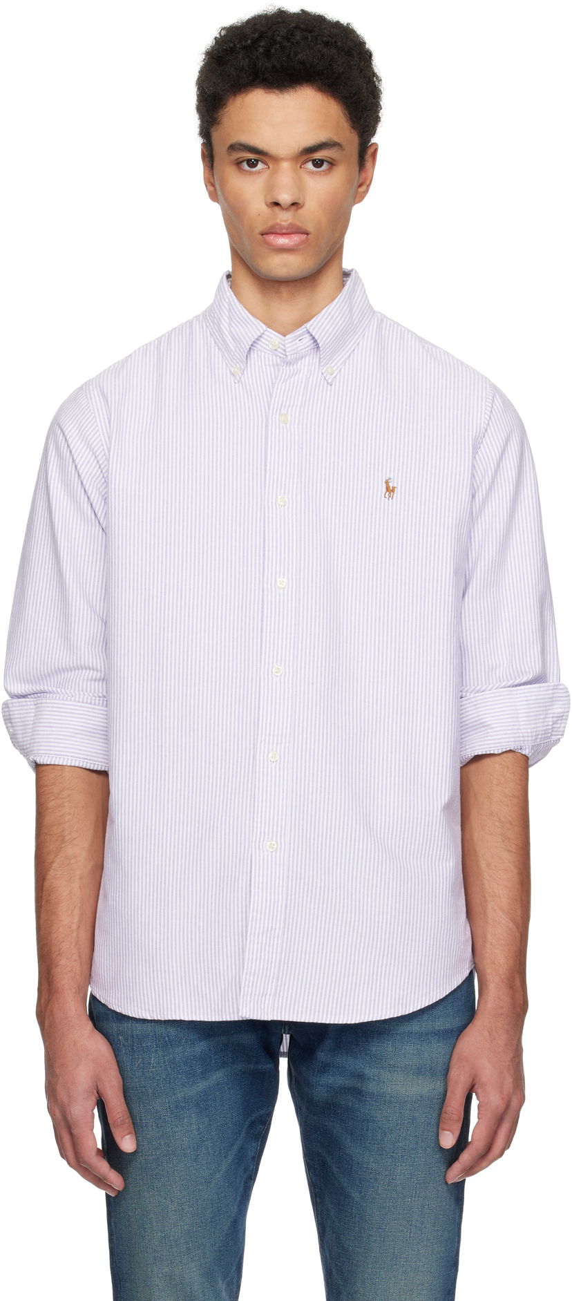 Skjorte Polo by Ralph Lauren Ralph Lauren Classic Fit Striped Oxford Shirt Lilla | 710942746003