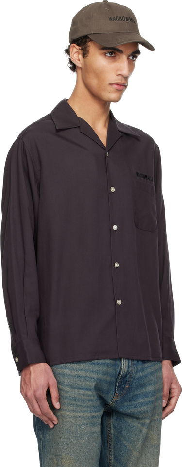 Skjorte WACKO MARIA WACKO MARIA 50's Open Collar Shirt Sort | 25SSE-WMS-OC02, 4