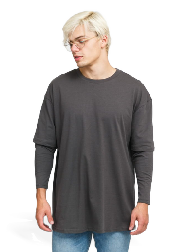T-shirt Urban Classics Oversized Shaped Double Layer Tee Grå | TB2887 grey