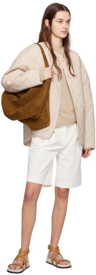 Puffer jakke TOTEME TOTEME Quilted Snap Button Jacket Beige | 241-WRO1116-FB0157, 3