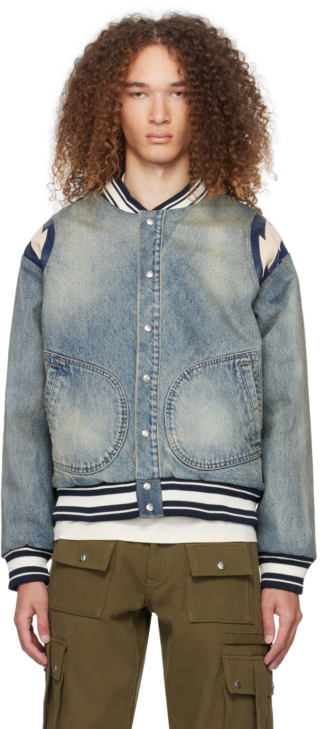 Jakke Rhude Lightning Bomber Jacket Blå | RHPS24JA06012305
