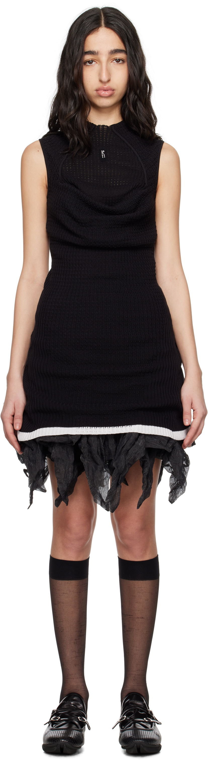 Kjole KIKO KOSTADINOV Kiko Kostadinov Vecto Knit Tunic Minidress Sort | KKWSS25KN03-95