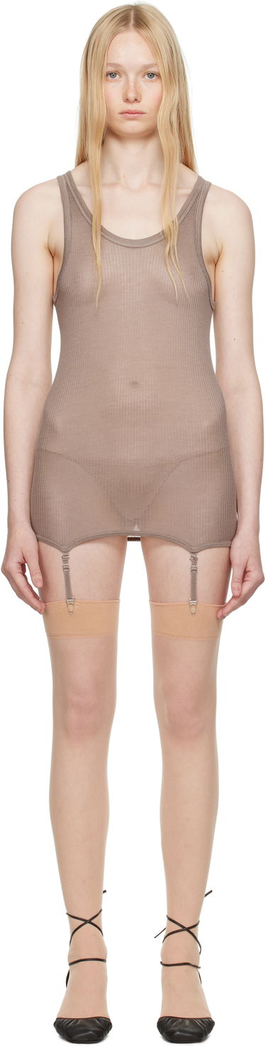 Tanktop LEMAIRE Lemaire Seamless Rib Suspenders Tank Top Brun | TO1367 LK1017, 0