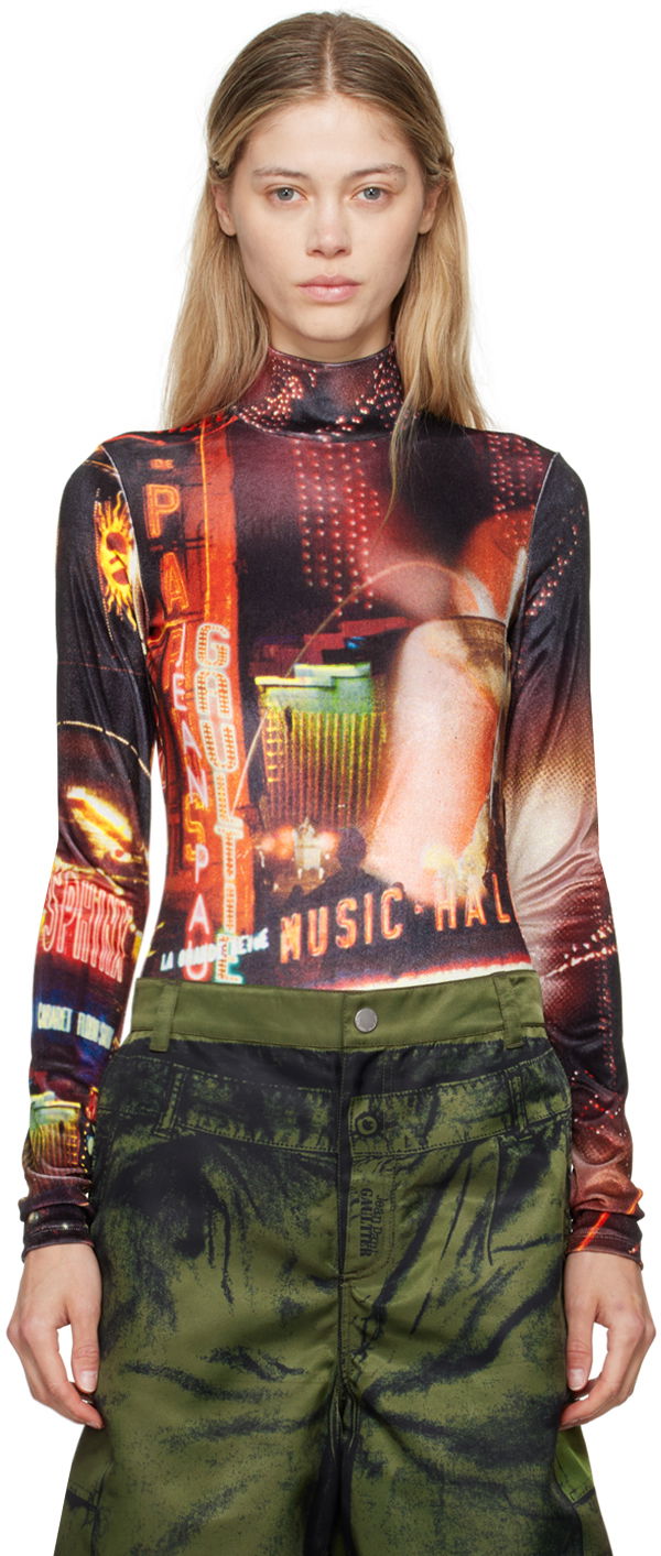 Krop Jean Paul Gaultier Gaultier Velvet Pigalle Turtleneck Bodysuit Flerfarvet | 24/30-F-BD049-J554-00301550, 0