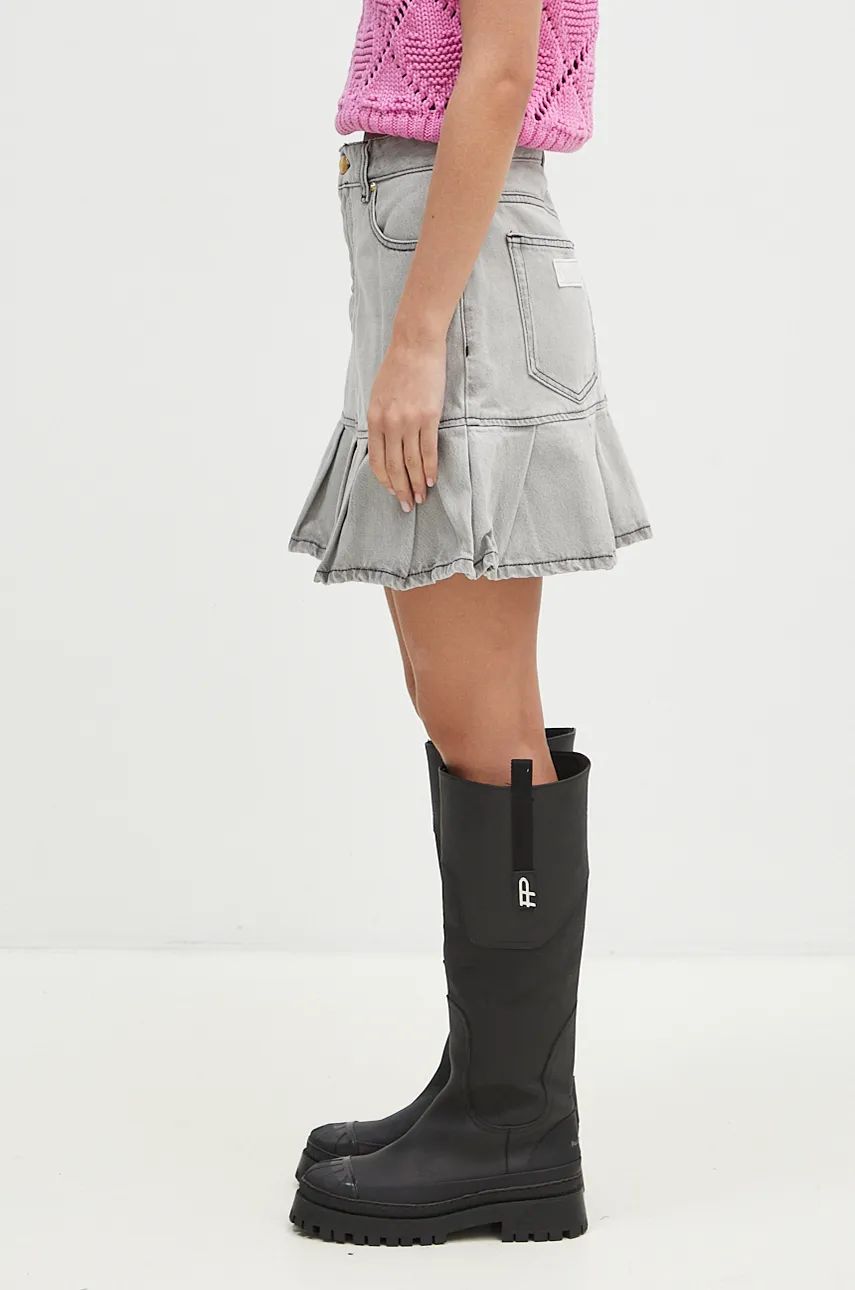 Nederdel GANNI Future Denim Pleated Mini Skirt Grå | J1550, 1