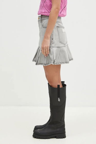 Nederdel GANNI Future Denim Pleated Mini Skirt Grå | J1550, 1