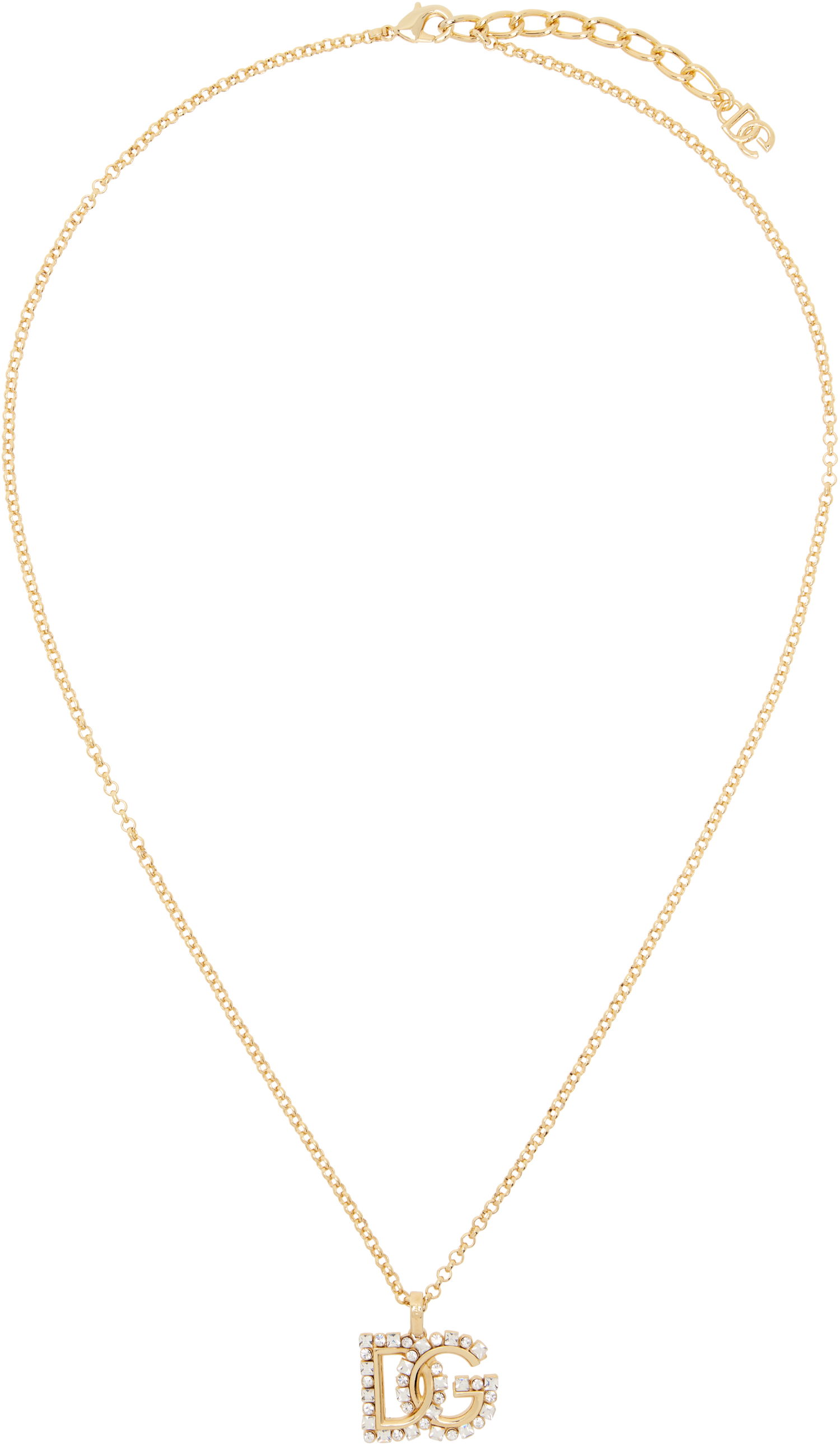 Halskæde Dolce & Gabbana Dolce&Gabbana Crystal 'DG' Logo Chain Necklace Metalisk | WNR2L4 W1111, 0