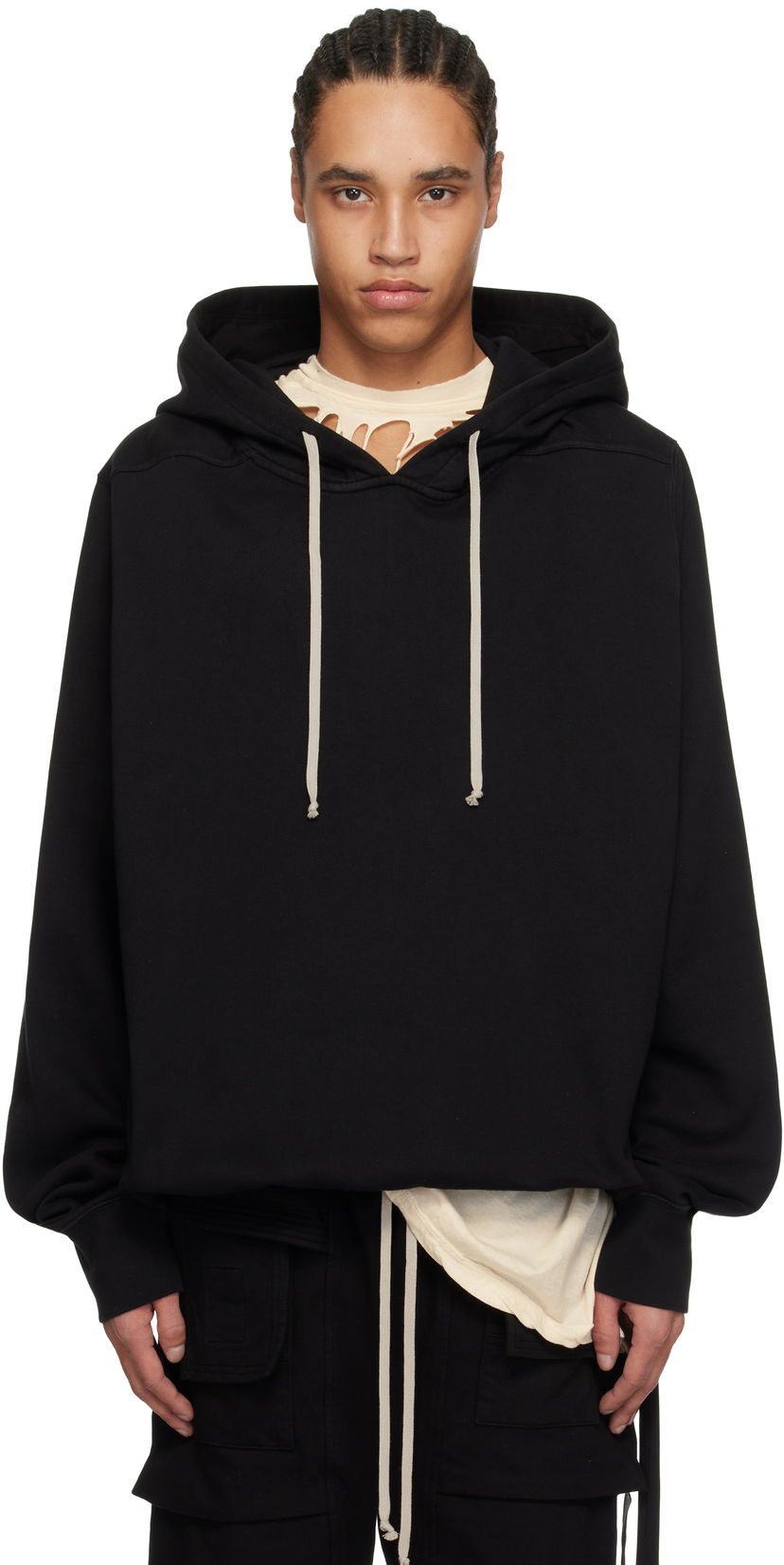 Sweatshirt Rick Owens Rick Owens DRKSHDW Hollywood Oversized Hoodie Sort | DU01E3262 FP