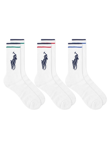 Sokker Polo by Ralph Lauren Pony Player Cotton Crew Sock - 3 Pack Hvid | 449723748001