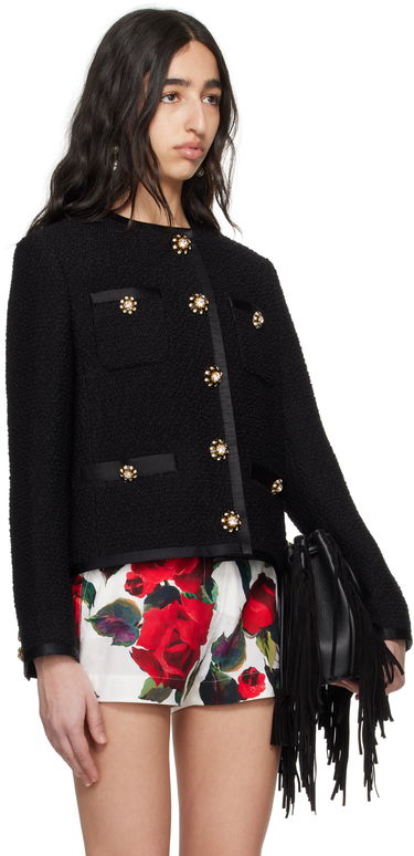 Jakke Dolce & Gabbana Dolce&Gabbana Cropped Single-Breasted Jacket Sort | F27DAZ FU3JL, 1