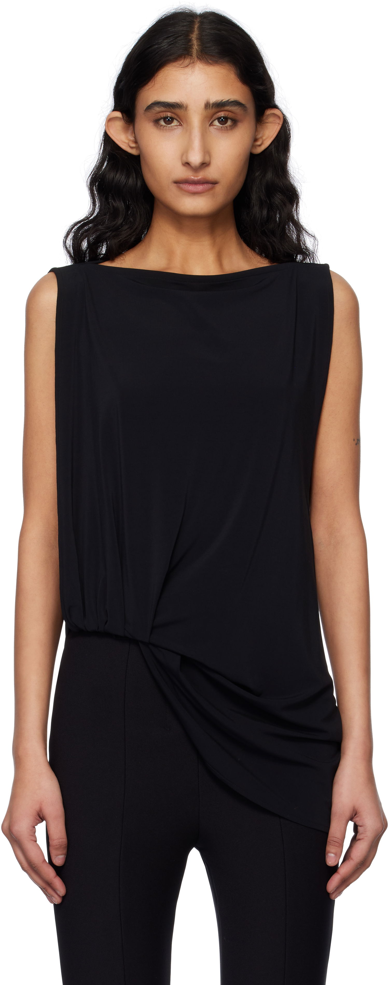 Tanktop Jacquemus Jacquemus La Croisière 'The Peplo' Draped Top Sort | 25E251TO122-2381, 0