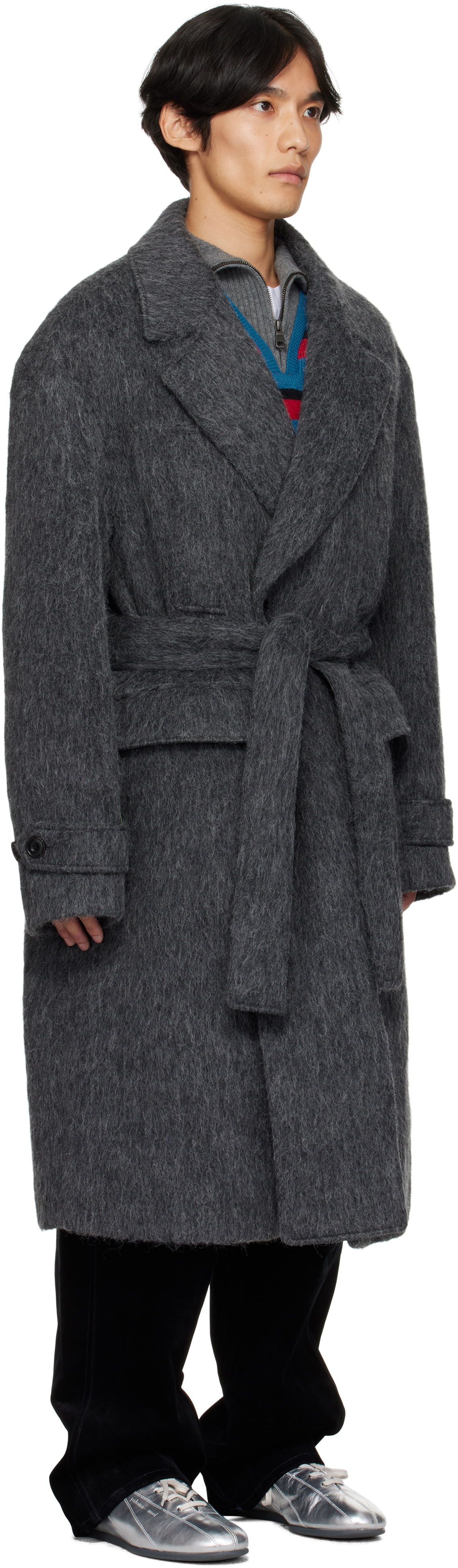 Frakker Andersson Bell Andersson Bell Mattia Shaggy Wool Robe Coat Grå | awa715m, 1