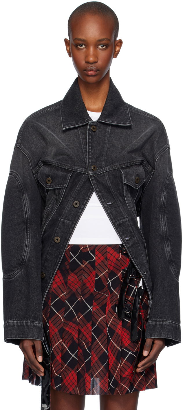 Jakke Jean Paul Gaultier Gaultier Lacing Denim Jacket Sort | 24/31-F-VE070LP-D016-06, 0