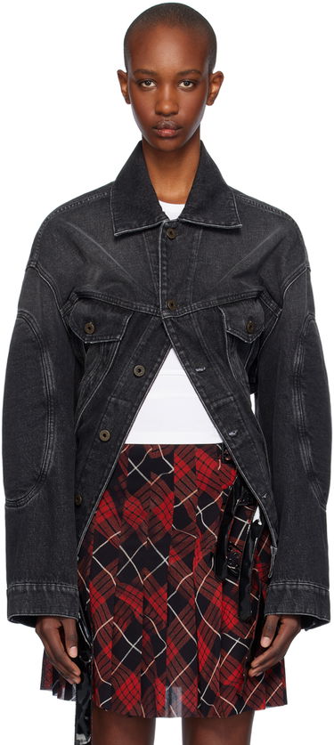 Jakke Jean Paul Gaultier Gaultier Lacing Denim Jacket Sort | 24/31-F-VE070LP-D016-06, 0