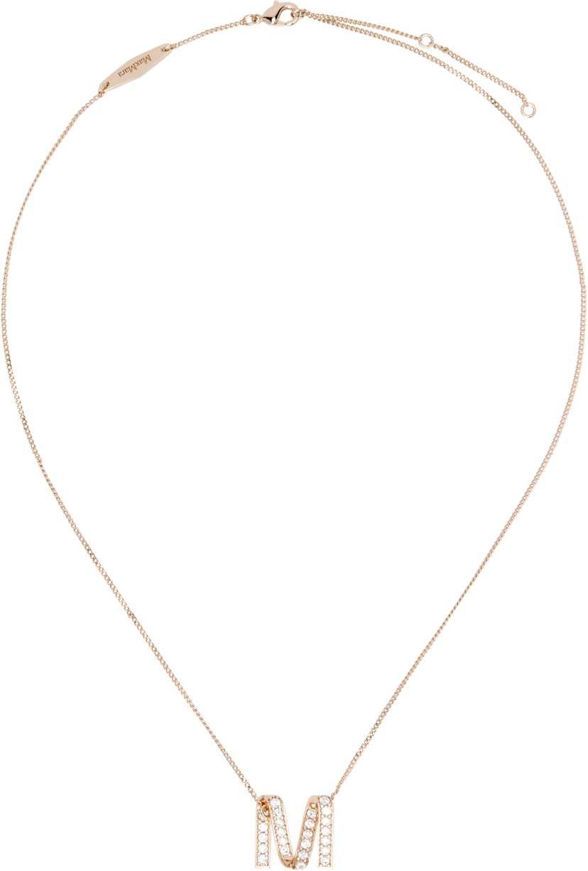 Halskæde Max Mara Max Mara Crystal 'M' Pendant Necklace Metalisk | 2524756101600