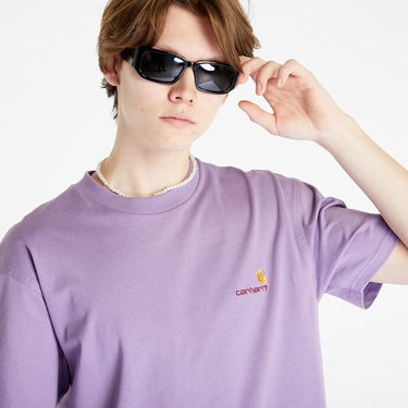 T-shirt Carhartt WIP S/S American Script T-Shirt Mørkeblå | I029956_1CW_XX, 2