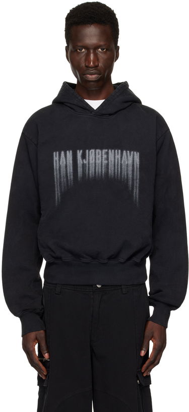 Sweatshirt Han Kjøbenhavn Han Kjobenhavn Faded Logo Hoodie Sort | M-134010, 0