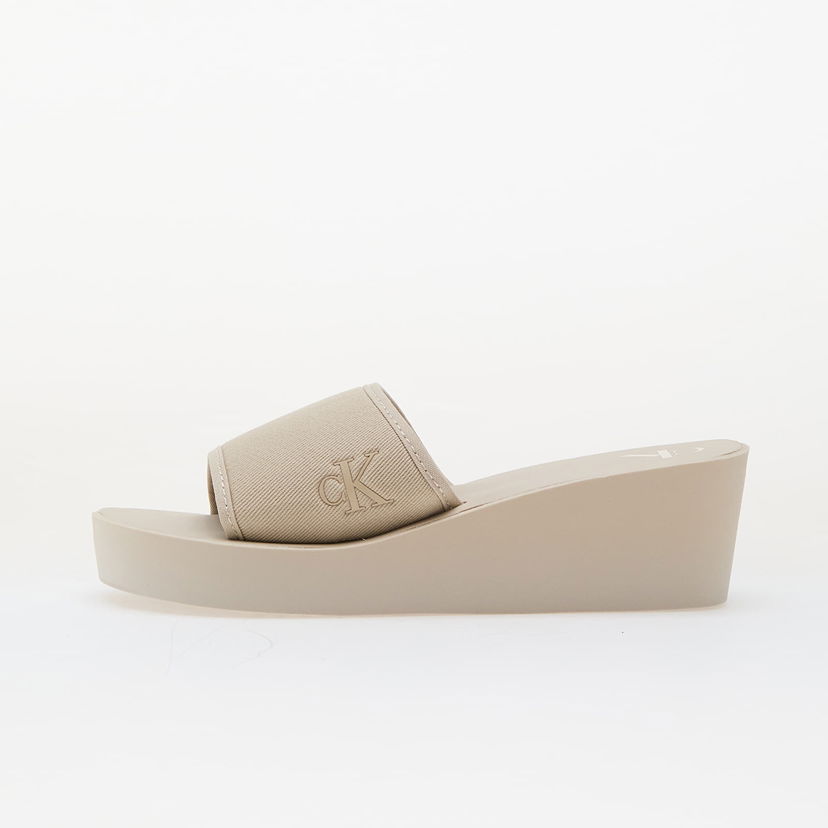 Sneakers og sko CALVIN KLEIN Jeans Beach Wedge Slide Ca Beige Beige | YW0YW01725 ACF