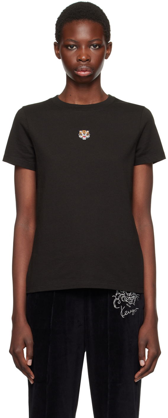 T-shirt KENZO Black Paris Lucky Tiger T-Shirt Sort | FE52TS1314SG
