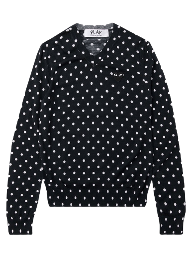 Sweater Comme des Garçons PLAY Polka Dot Crewneck Mørkeblå | az n036 051 2