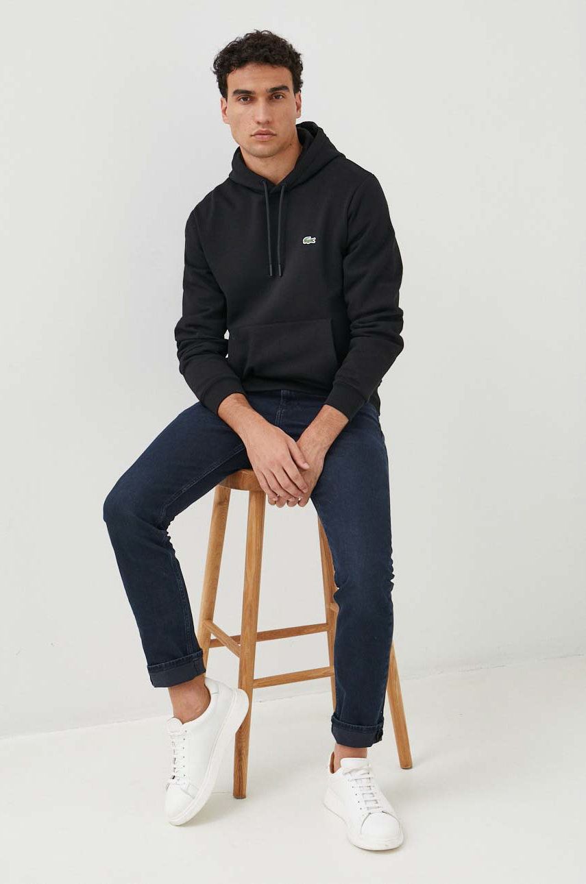 Sweatshirt Lacoste Organic Cotton Hoodie Sort | SH9623, 0