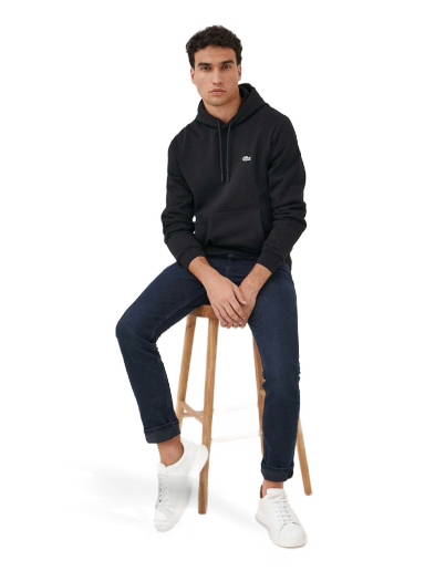 Sweatshirt Lacoste Organic Cotton Hoodie Sort | SH9623