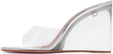 Tilbehør Amina Muaddi Amina Muaddi Lupita Glass Wedge Slippers Metalisk | LUPITA GLASS WEDGE PLEXI WEDGE P, 2