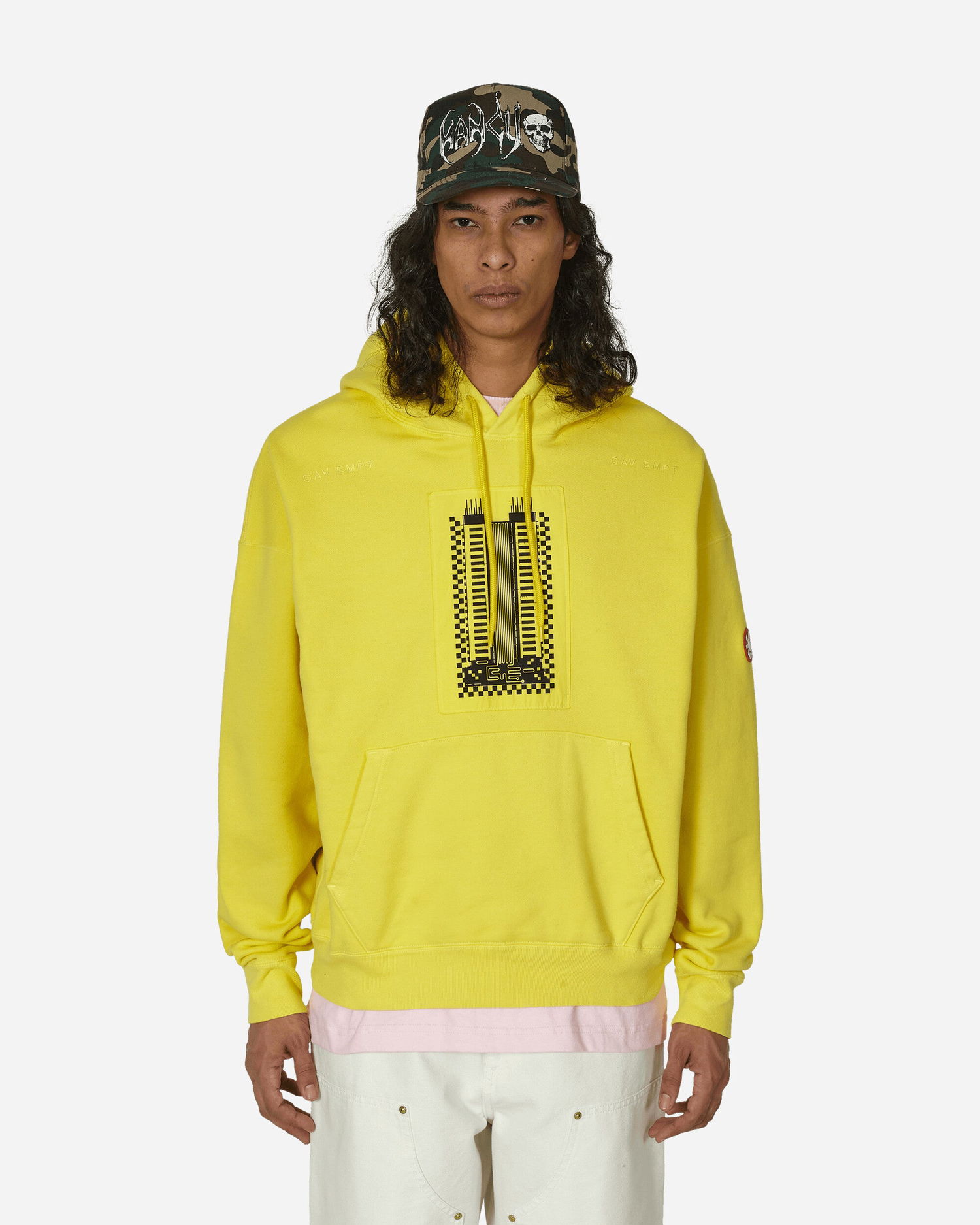 Sweatshirt Cav Empt Overdye Reprocess Heavy Hooded Sweatshirt Yellow Gul | CES25CS07 YLLW, 0