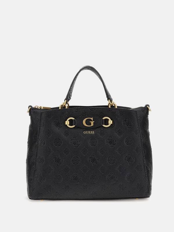 Håndtaske GUESS Izzy 4G Peony Logo Handbag Sort | HWPD9209060, 0