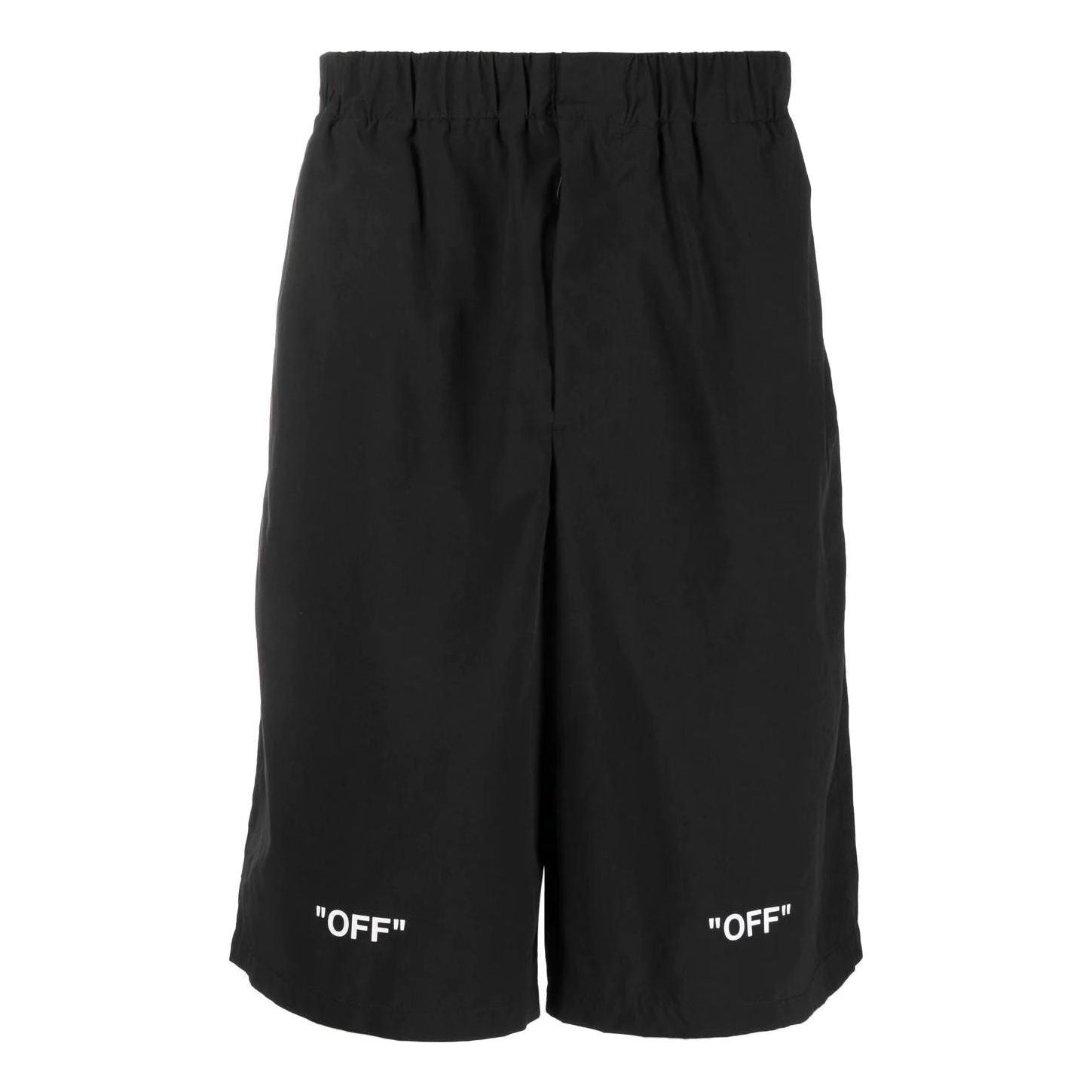 Shorts Off-White Off-White FW22 Logo Print Elastic Waistband Shorts Sort | OMCB070C99FAB0011001, 0