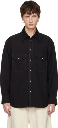 Western Snap-Button Shirt with Contrast Stitching