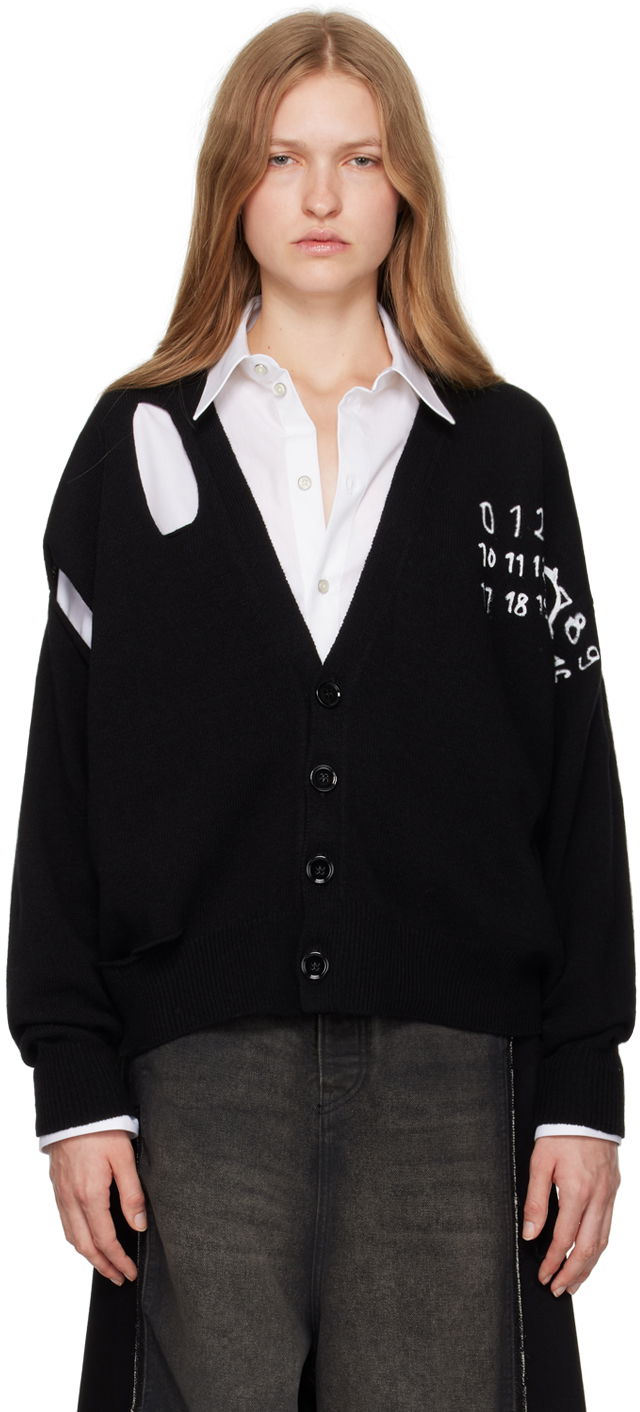 Sweater Maison Margiela Cut Outs Cardigan Sort | S62HP0022 M13071, 0
