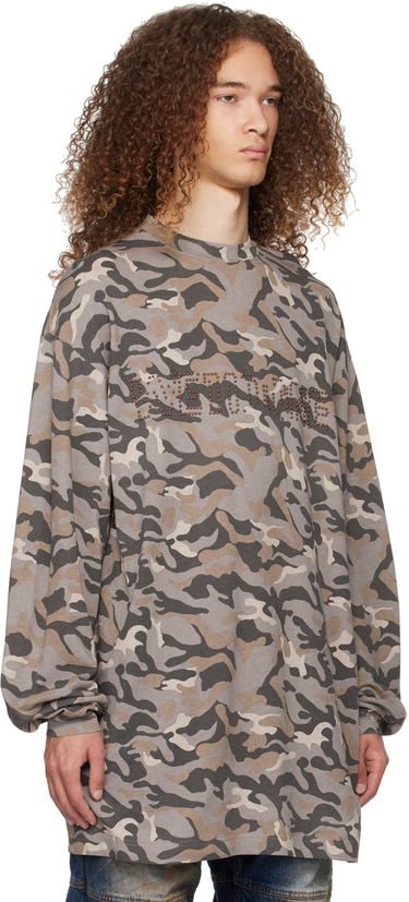Sweater We11done We11done Camo Long Sleeve T-Shirt Grå | WD-TT0-24-792-U-GY, 3