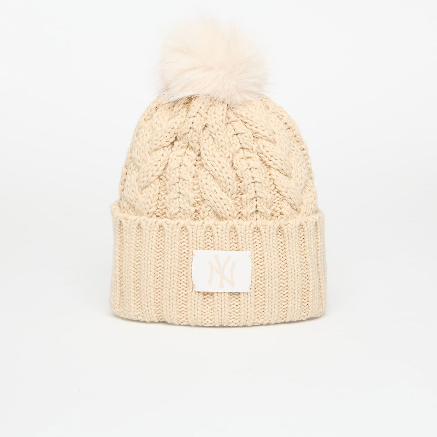 Beanie New Era New York Yankees MLB Cable Knit Beanie Beige | 60691288, 0