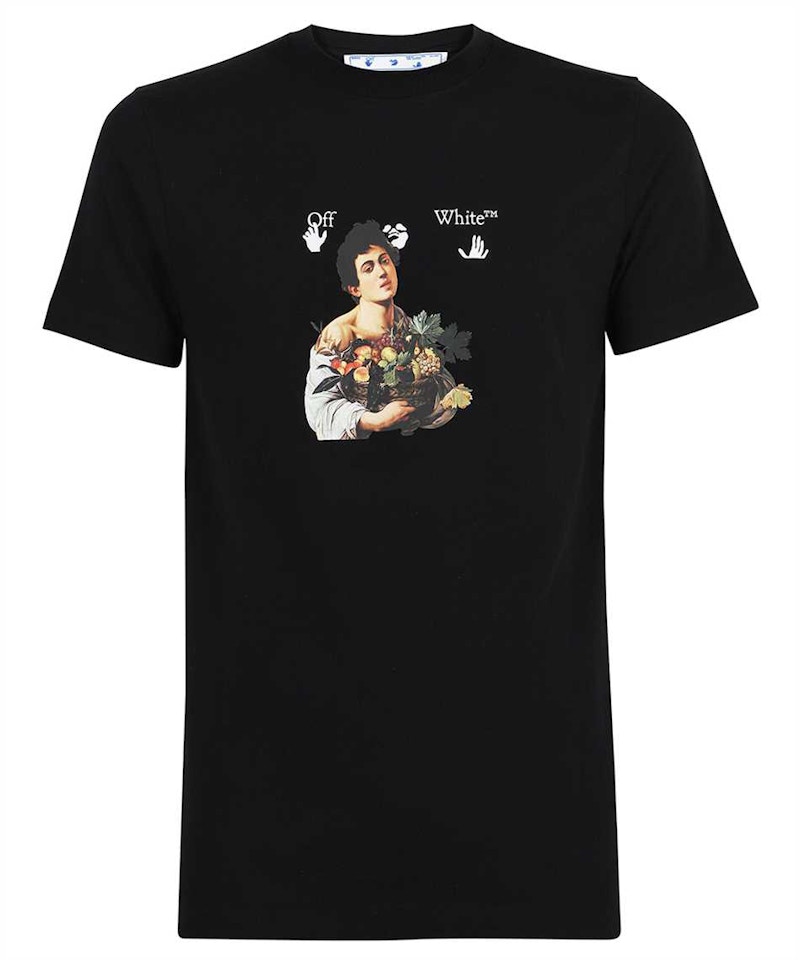 T-shirt Off-White Slim Fit Caravaggio Boy T-shirt Sort | OMOAA027S21JER0111001