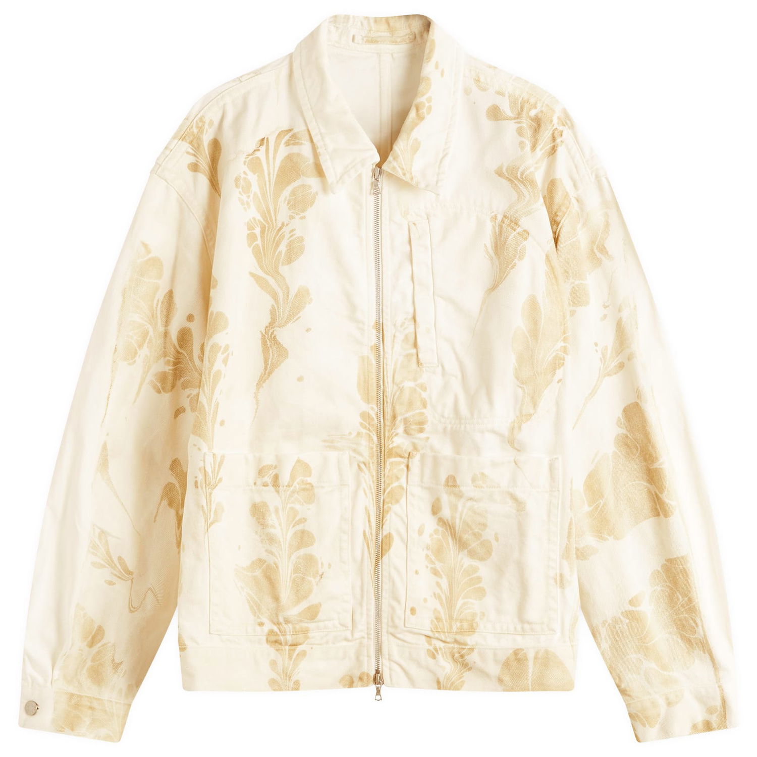 Jakke Dries Van Noten Dries Van Noten Veper Print Shirt Jacket, Size Large Beige | 251-020550-1556-979, 1