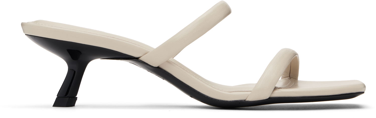 Skopleje Anine Bing ANINE BING Hilda Two-Strap Kitten Heel Mules Beige | A-14-11101-IVY17, 0