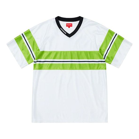 Jersey Supreme Supreme Dazzle Chest Stripe Short Sleeve Top Hvid | SUP-SS19-10204