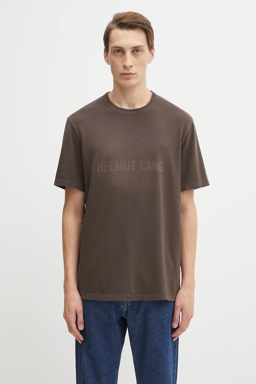 T-shirt Helmut Lang Helmut Lang Logo Print T-Shirt Brun | P05HM501