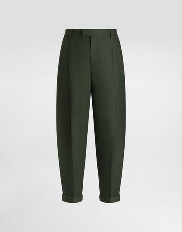 Bukser Dolce & Gabbana Dolce & Gabbana Linen Turned-Up Cuffs Pants Grøn | GP114TFU4MCV0304, 0