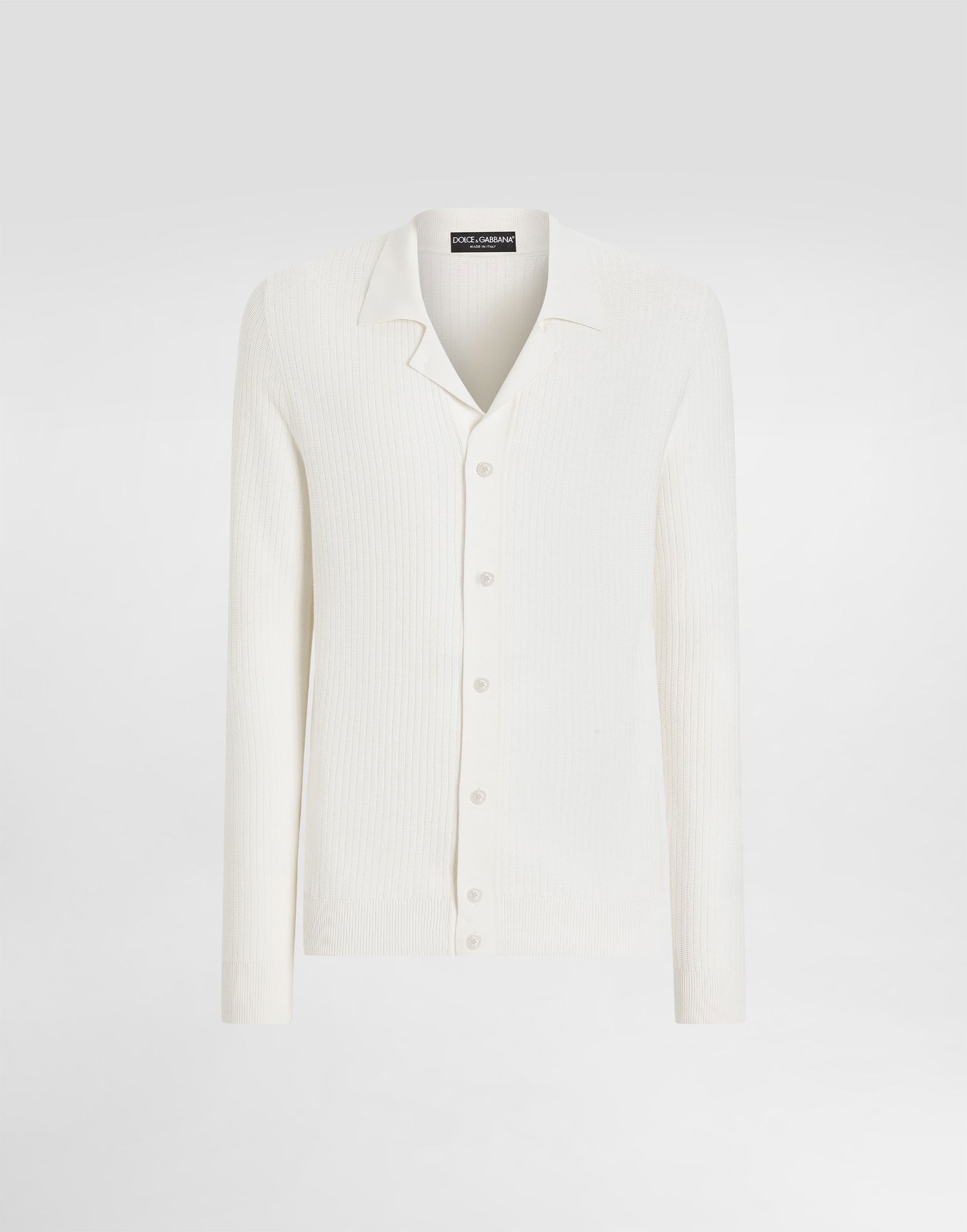 Skjorte Dolce & Gabbana Dolce & Gabbana Openwork Knit Shirt Hvid | GXVB9TJBCFPW0001, 0